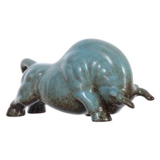 Cow Figurine Chinese Desktop Ornament Ox Statue for Modern Tea Decoration