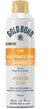 Gold Bond No Mess Clear Body Powder Spray, 7 oz., Absorbs Sweat