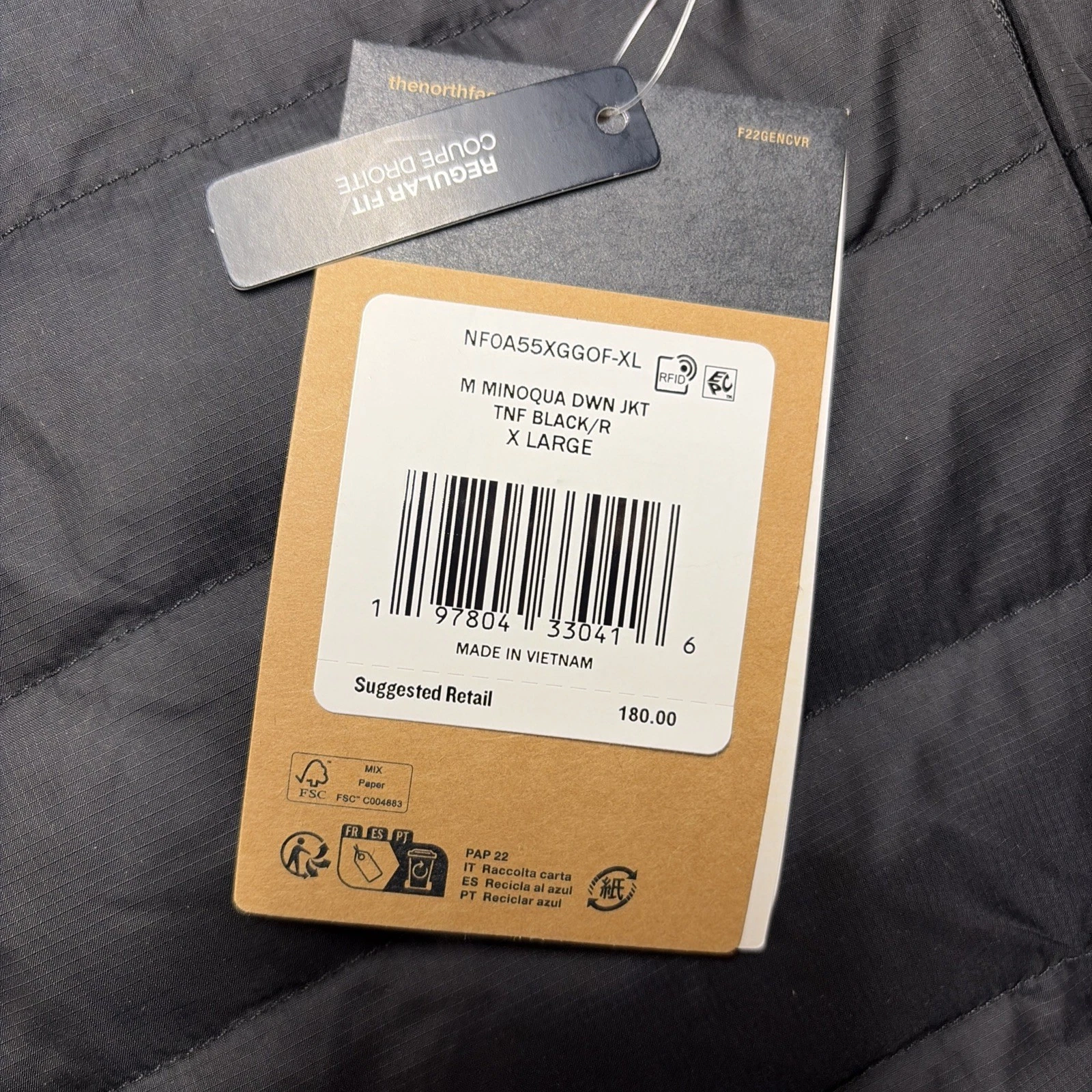 Mens The North Face Minoqua Flare II 2 Insulated 600-Down Puffer Jacket Black XL image 15