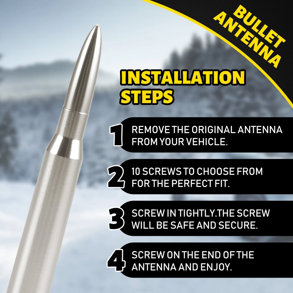 Antena Premium de 5,3 pulgadas de aluminio Gunmetal plateada apta para Ford F-450 Super Duty Foto 2 de 4