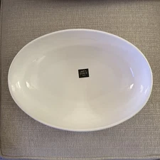 EFFETTI Home Large White Oval 10" x 14" Serving Bowl/Dish Made In Italy, NWT