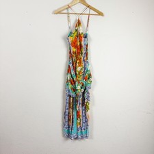 FARM Rio Floral Fruit Printed Halter Midi Dress Size Small (P)