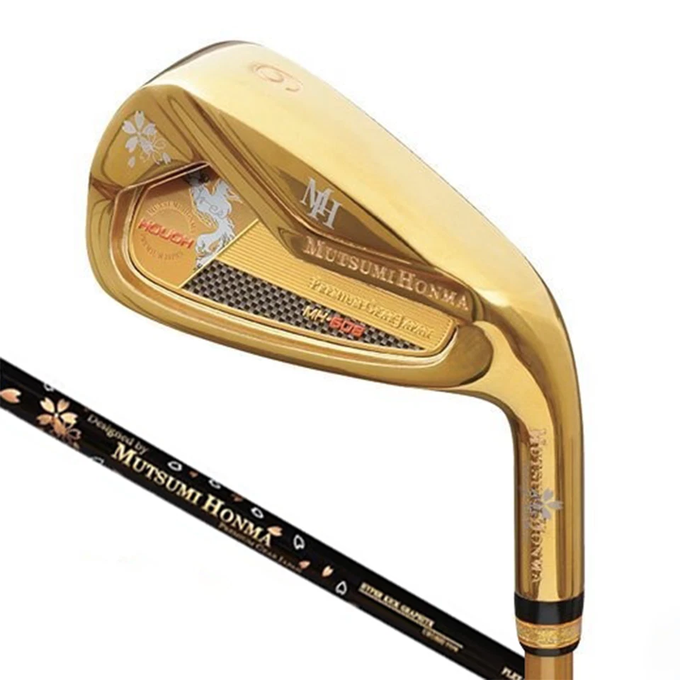 MUTSUMI HONMA MH-608 Iron Set 7pcs 6-9 PW AW SW R Flex Gold RH Golf Japan NEW - Image 2 of 4