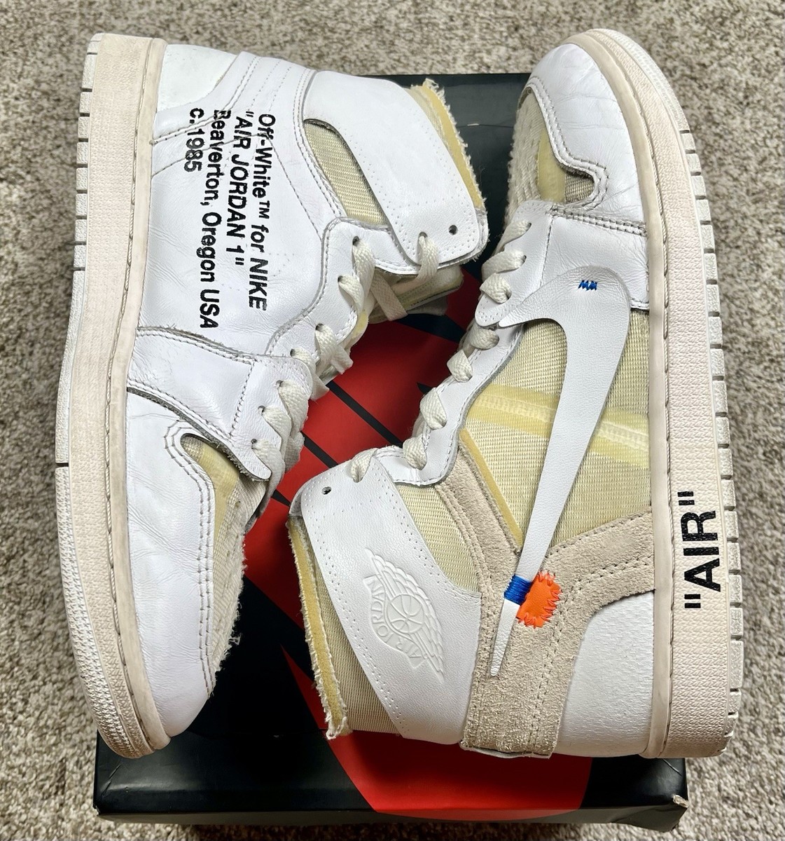Jordan 1 Retro OG x Off-White High White Euro Shoes RARE OG