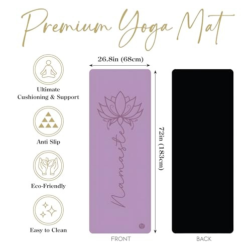 Thick 4.5mm Natural Rubber Non-Slip Yoga Mat with Strap
