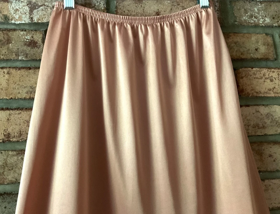 DE COLECCIÓN VANITY FAIR NYLON MEDIO DESLIZAMIENTO TALLA SM COBRE/BRONCE TINTE IMPRESIONANTE ENCAJE RIBETE RANURA Foto 4 de 4