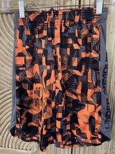 UNDER ARMOUR BOYS GRAY/BLACK/ORANGE SHORTS ADJUSTABLE WAIST SZ Y/MD EXCELLENT