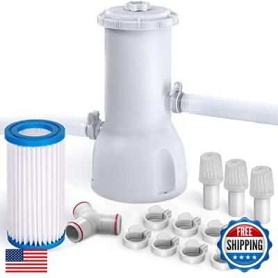 #ad 1000 Gallons Pool Filter Pump Above Ground Swimming Pool Filter Cartridge Pu