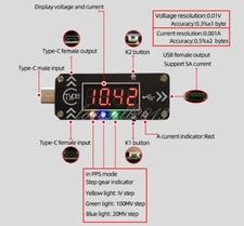 PD Fast Charge Trigger Type-C DC Digital Display Voltage And Current Meter