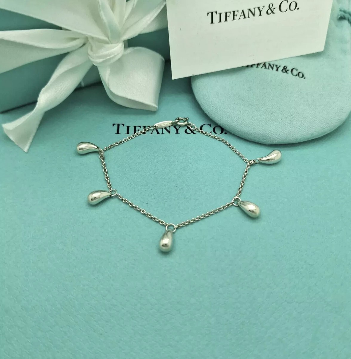 アクセサリー Tiffany & Co. Teardrop Bracelet Silver Tiffany & Co. Elsa Peretti 5 Five Teardrop 7.25