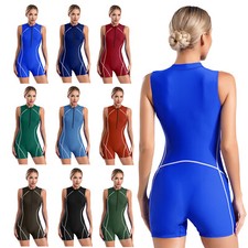 Womens Swimsuit Surfing Swimwear Exercise UPF 50 Boyleg Rash Guard Bodysuit