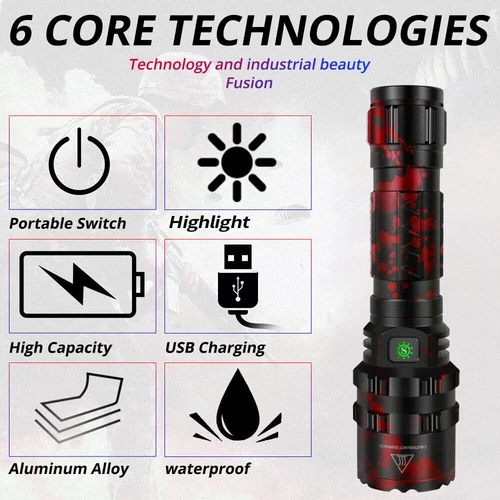 2000000 Lúmenes Linterna COB LED USB 5000 Metros Antorcha Táctica Luz de Trabajo - Imagen 6 de 12
