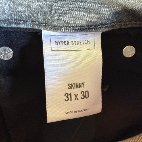 Express Jeans Skinny Jeans Mens 31x30 Light Wash Gray Hyper Stretch Denim NWOT - Picture 10 of 15