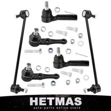 6PCS Lower Ball Joints + Outer Tie Rod + Sway Bar Link For Kia Spectra 2000-2004