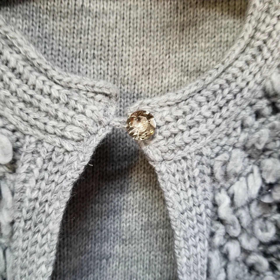 Cárdigan Suéter Mayoral Euro Boutique Niñas Tejido 16 Lentejuelas y Lazos Gris Alpaca Foto 3 de 4