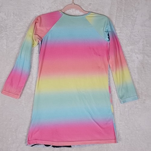 Wonder Nation L(10/12) Girls Sleepwear Nightgown Fleece Rainbow Sleepover Party - Picture 2 of 14