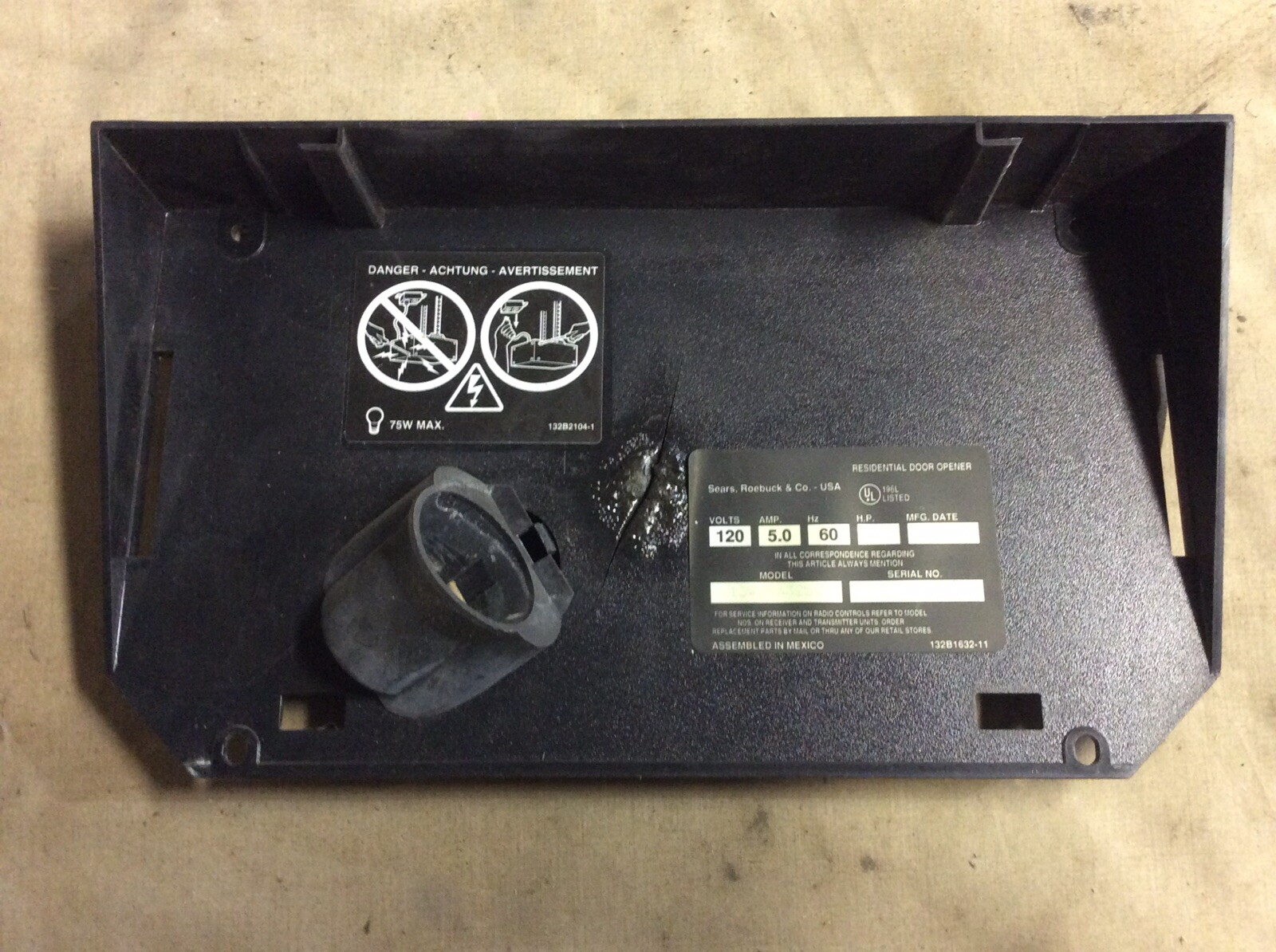 Genuine Craftsman End Panel w/ Light Socket Garage Door Opener 041D8385 041C0279 for sale online