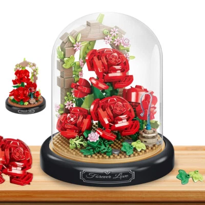 MARKENLOS Baustein Blumenstrauß Rose Blumenstrauß Baustein Blumen Klemmbausteine 574stk