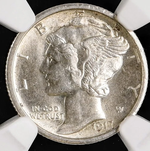 1917S Mercury Dime, NGC MS61, Sharp Strike