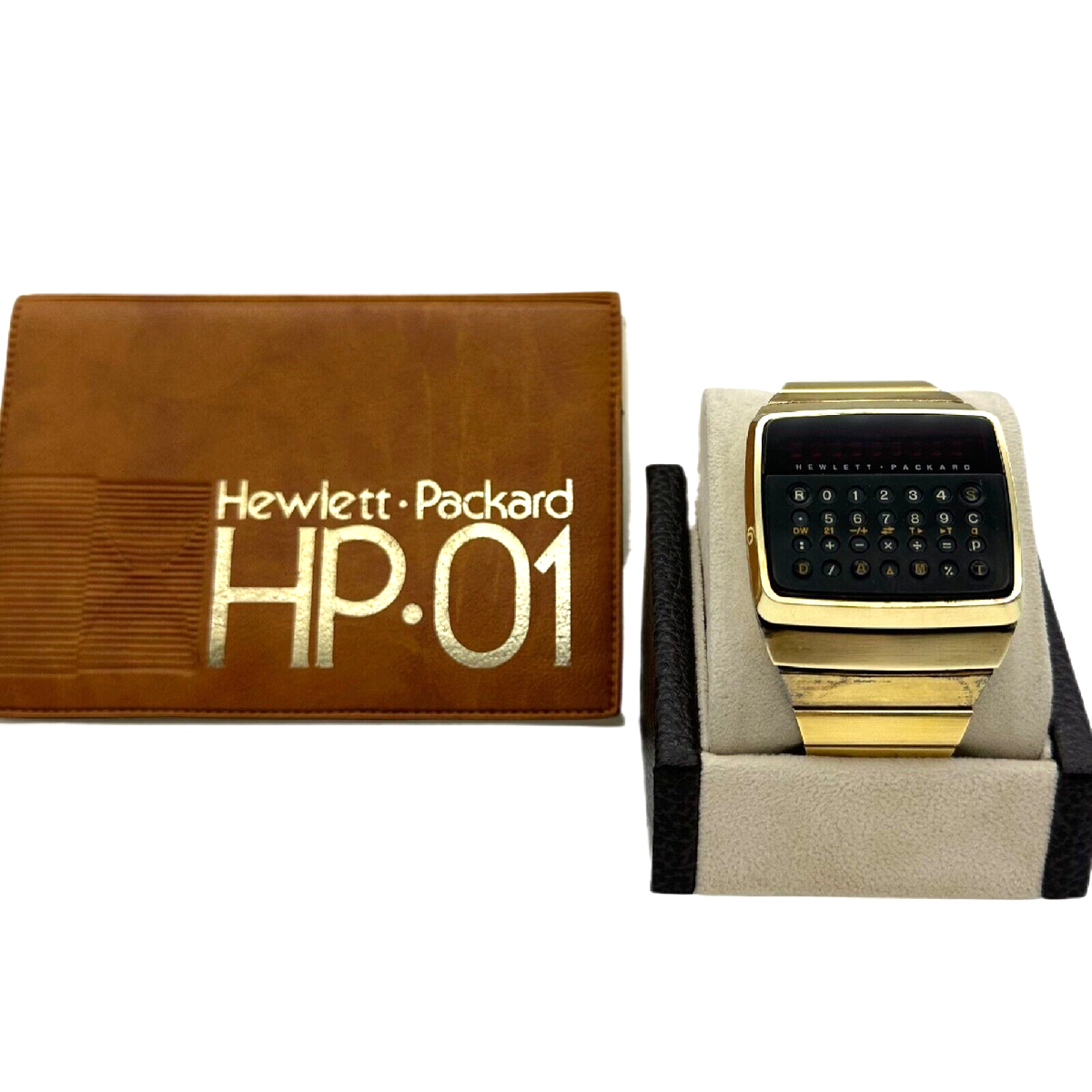 Hewlett Packard Watch HP-01 LED 1977 Digital Gold Plated