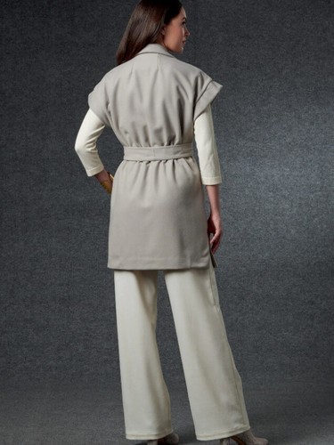 Vogue V1758 Invierno Abrigo Abrigo Chaqueta Chaleco Pantalones Costura Miss/Mujeres Talla 8~24 - Imagen 5 de 10