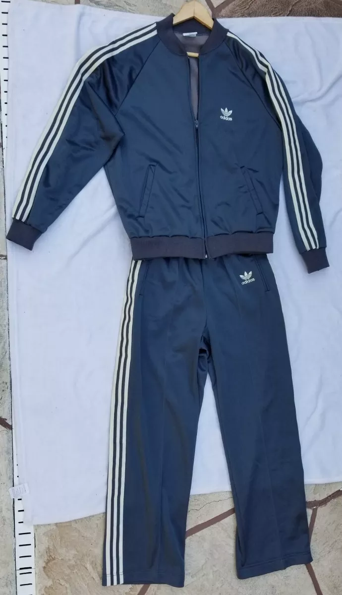 Vintage 80s Adidas ATP KEYROLAN Track Suit Blue Gray USA Mens L Large  Excellent