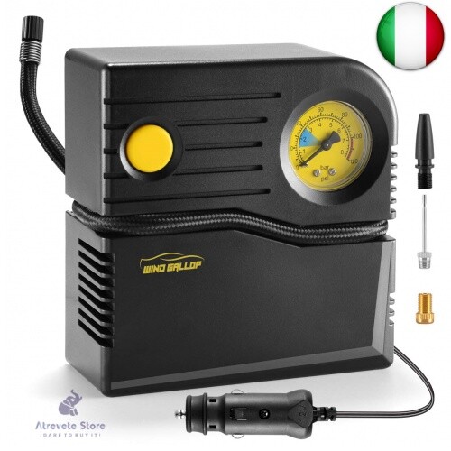 WindGallop Mini Compressore Portatile per Auto, 12V Professionale, Analogico,
