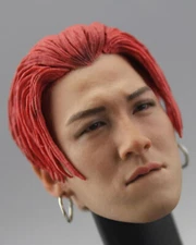 1/6 Red Hair T.O.P Choi Seung Hyun Head Carved DIY 12'' Action Figure Doll