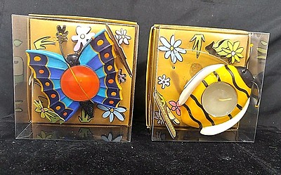 2 Petite Adorable Creature Comforts Citronella Tea Candle Bumble Bee & Butterfly