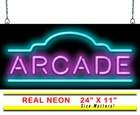 Arcade Neon Sign | Jantec | 24" x 11" | Vintage Games Pool Billiards Sports Bar