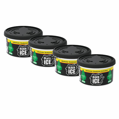 4 x Wunderbaum Black Ice WUNDER-BAUM Duft Dose VIER Luft Erfrischer Wald Zitrus