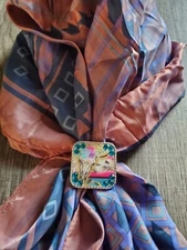 Slide Wild Rag Scarf SLIDE Western steer head skull and turquoise accessories