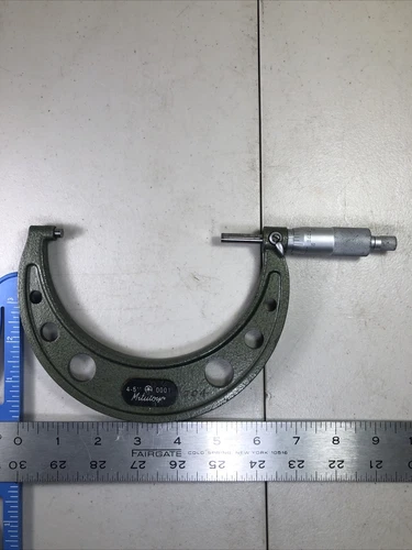 Mitutoyo 103-219 4 to 5" Range 0.0001" Graduation Mechanical Outside Micrometer