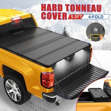 5.5ft Hard Tonneau Cover 4-fold For 2009-2014 Ford F-150 F150 Truck Bed Wlamp
