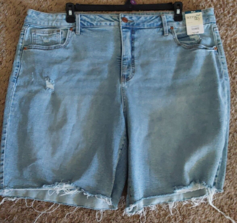 SUMMER IS COMING - NICE SZ 22W PLUS WM JEAN SHORTS TERRA & SKY