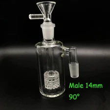4.7" Matrix Glass Ash Catcher 14mm 90° Pyrex for Smoking Bong Bubbler &14mm Bowl