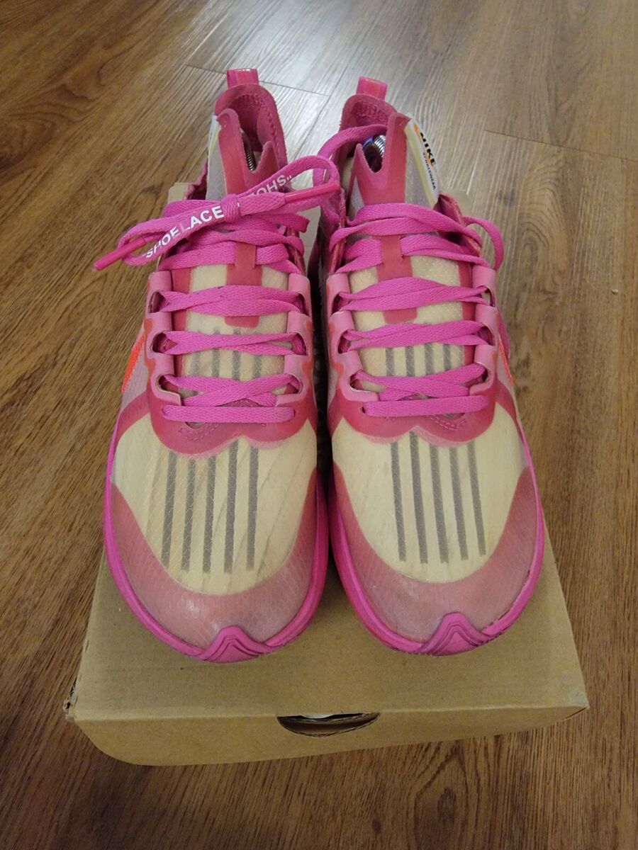 Off White x Nike Zoom Fly SP 'Tulip Pink' Size 7.5 AJ4588 Off White x Nike Zoom Fly SP 'Tulip Pink' Size 7.5 AJ4588