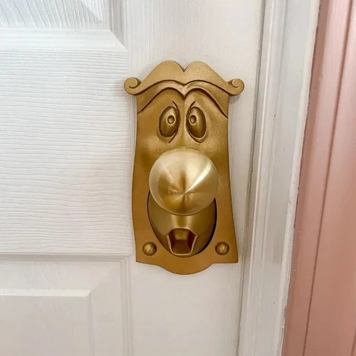 Alice in Wonderland GOLD door knob, working prop for ONE SIDE  key door