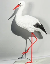 Stork Sculpture Outdoor Statue Garden Wildlife Bird Decor Yard Figurine Ornament