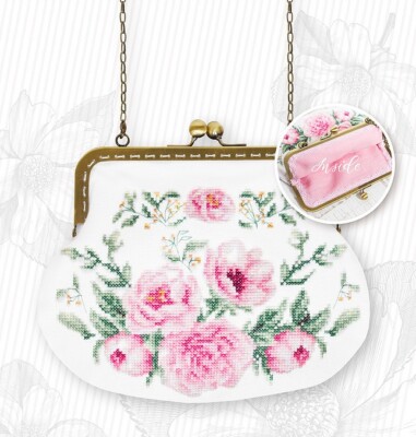 New Luca-S Cross Stitch Kit Bag Pink Peony-BAG025