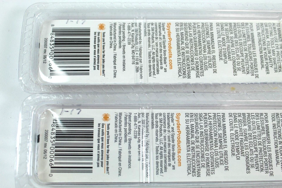 Spyder Bore-Blade 8 Inches Lot Of 2 New Sealed Universal Reciprocating Saw Blade - Image 3 of 4