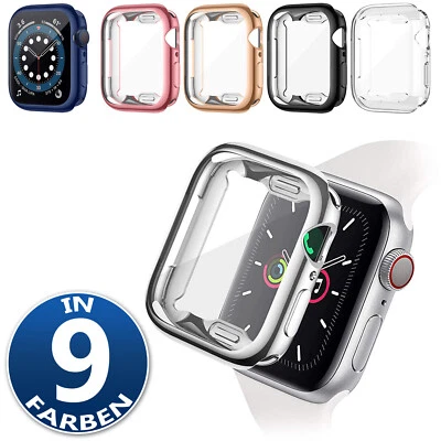 J&C MOBILE Silikon Case für Apple Watch Series 1-9 Cover 38-49mm 360 Grad Schutz Hülle TPU