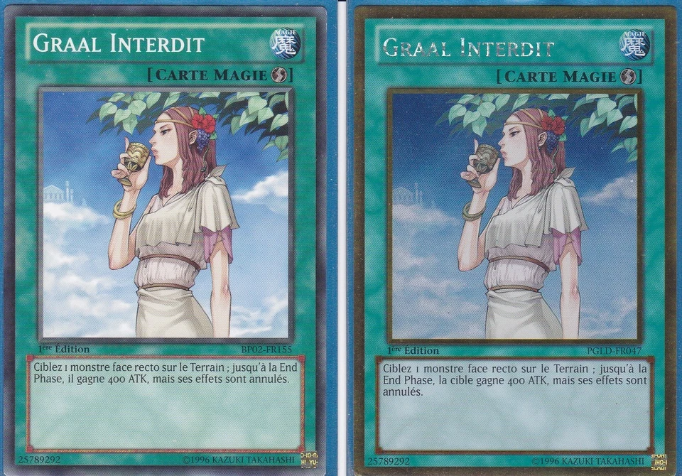 Yu-Gi-Oh! 2x Graal Interdit PGLD-FR047 1ère Ed Premium Gold BP02-FR155 EXCELLENT - Photo 1/1