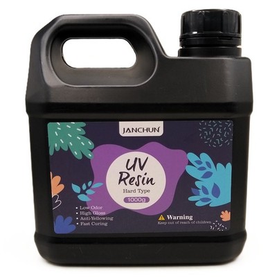 Hard UV Resin 1000g for Jewelry, Crafts, Molds, Fast Curing, Low Odor, No Mixing