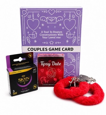 Couples Intimacy Bundle Conversation Cards Tipsy Date SKYN & Furry Cuffs