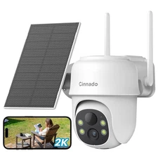 Wireless 2K Solar Security Camera Outdoor Wifi 360°View Ai Detection Waterproof