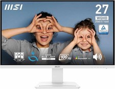 MSI PRO MP273QW E2 27 Inch WQHD Monitor - 2560 x 1440 IPS Panel - White - Refurb