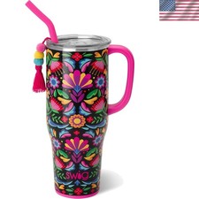 40oz Lightweight Stainless Steel Tumbler with Straw for Easy On-the-Go Sipping