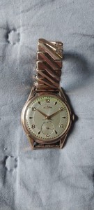 Authentic Men's wristwatch, Delbana brand, gold plated,