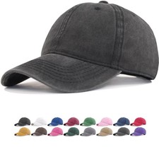 Vintage Washed Cotton Baseball Caps Men Women Adjustable Unstructured Low Pro...